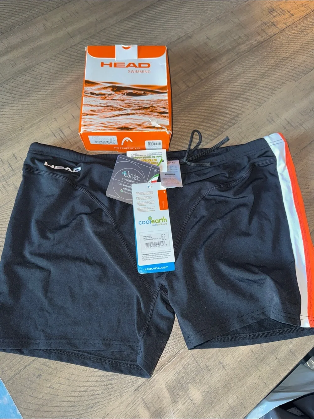 HEAD Men’s Black square cut Swim Shorts brand new with tags in original box.